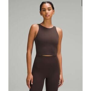 Lululemon Align High Neck Tank Top W1DCDS Size 8 Espresso No Pads
